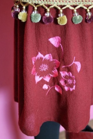 クレマチス刺繍ギャザースカート