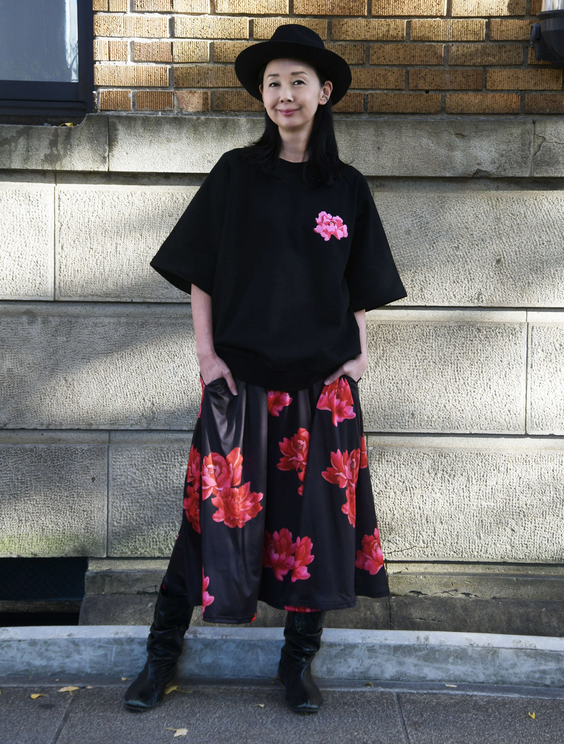 ROUROU 24th刺繍ラグランスリーブカットソー